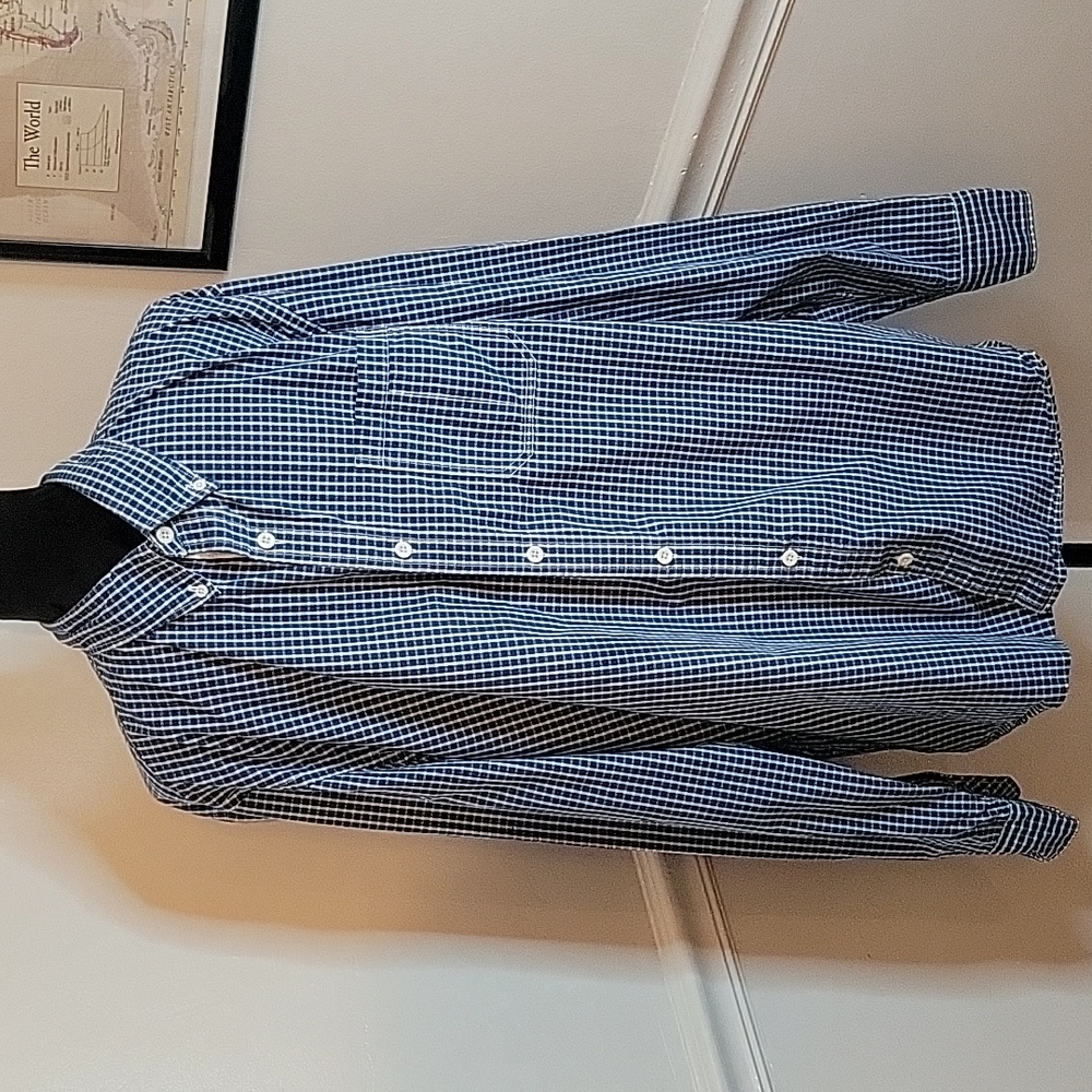 American Eagle Mens button down shirt Blue and white Size XXL
